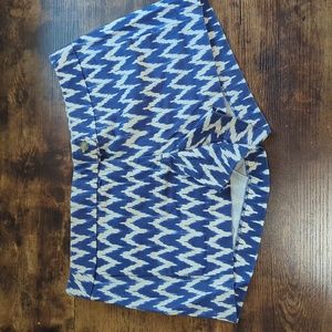 J.Crew Blue Chevron Stretch Shorts
